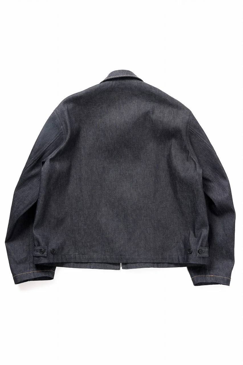 Y's for men COLLOR COMBI BLOUSON / 13oz UNEVEN YARN DENIM (BLUE) - Image 2