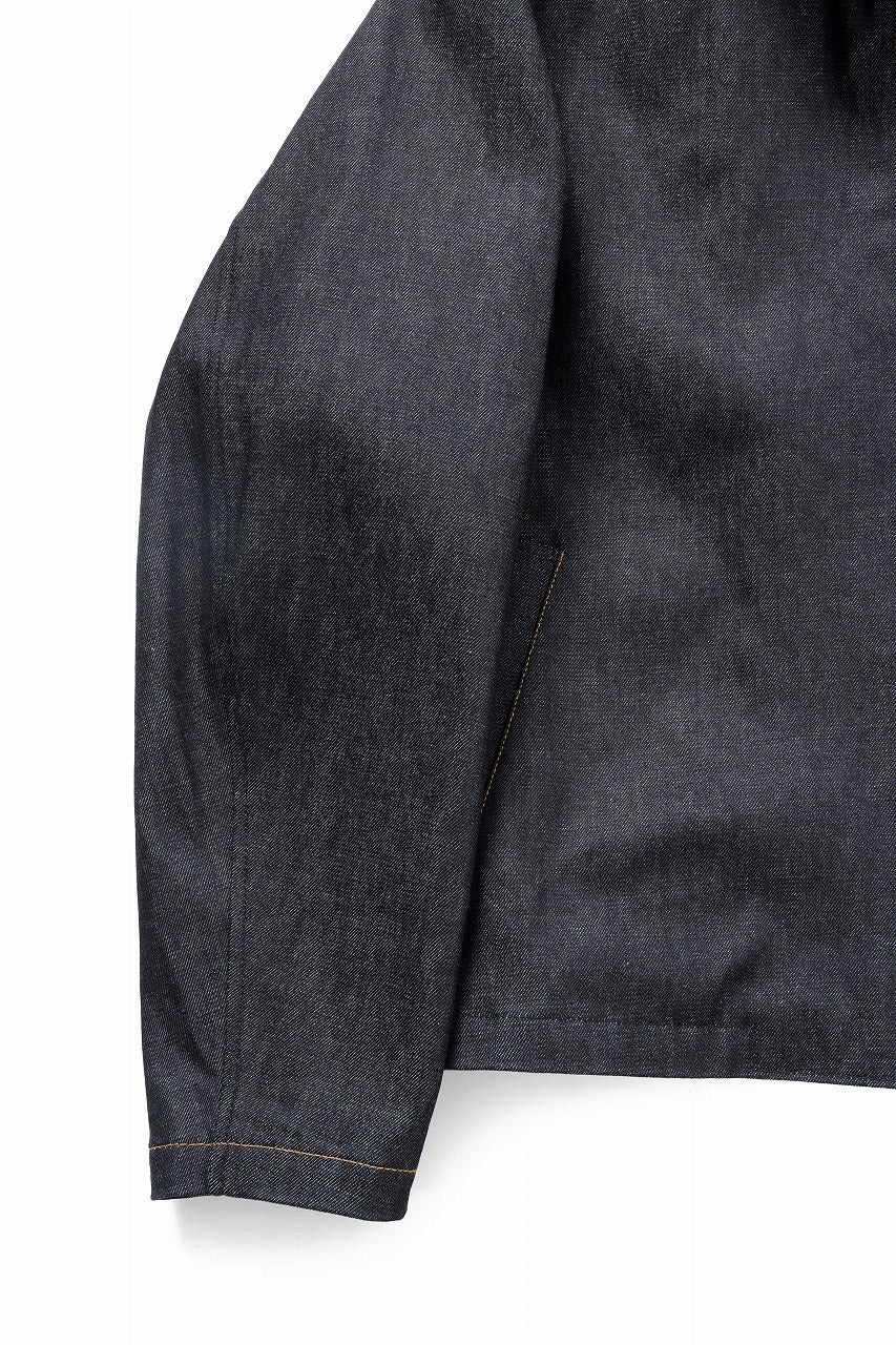 Y's for men COLLOR COMBI BLOUSON / 13oz UNEVEN YARN DENIM (BLUE) - Image 5
