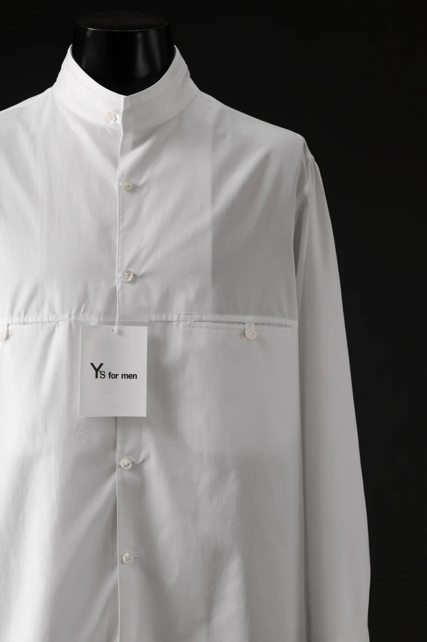 Y's for men CROSSED CHEST POCKET SHIRT / COTTON BROAD (WHITE) - Image 10
