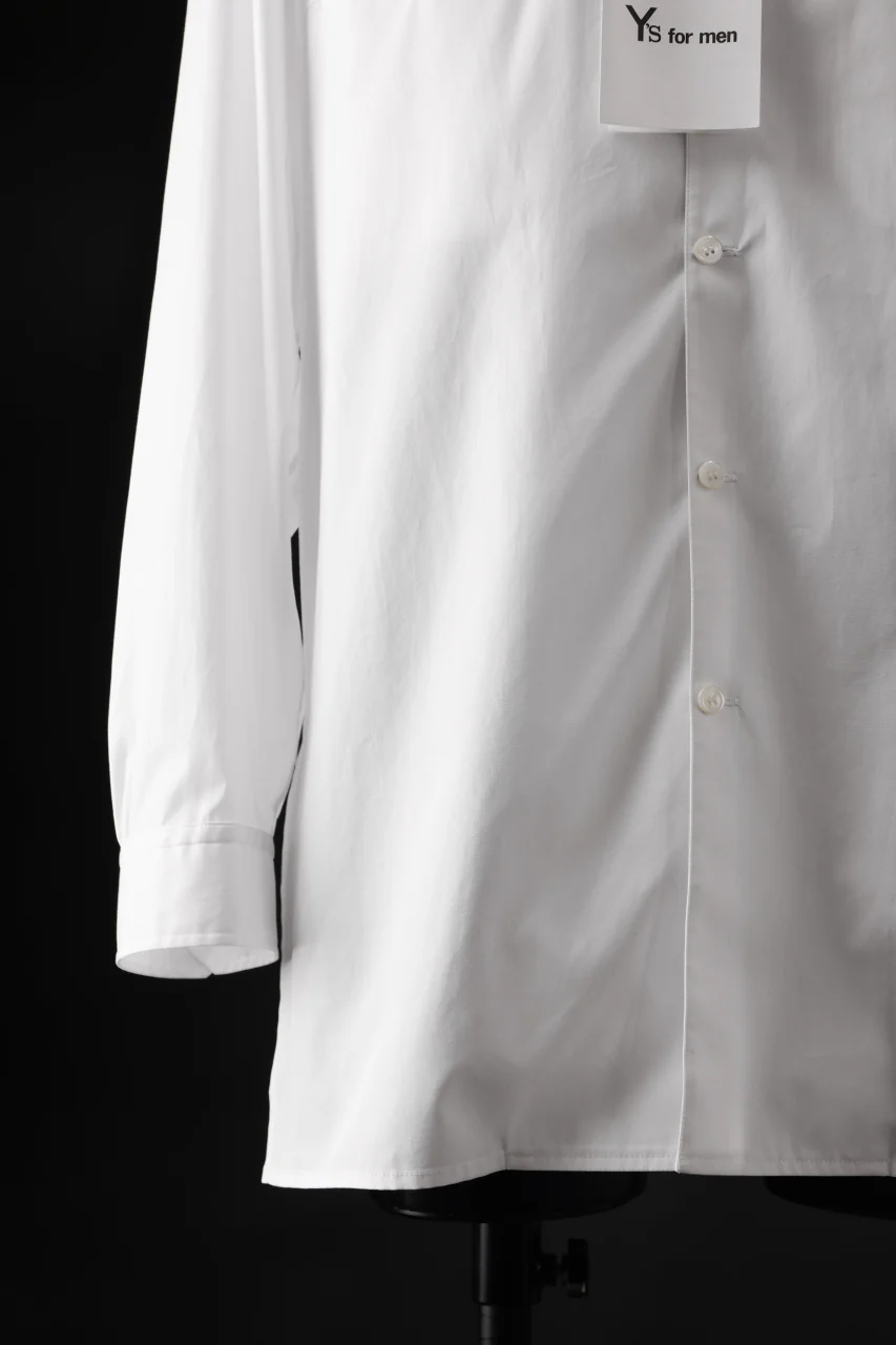 Y's for men CROSSED CHEST POCKET SHIRT / COTTON BROAD (WHITE) - Image 12