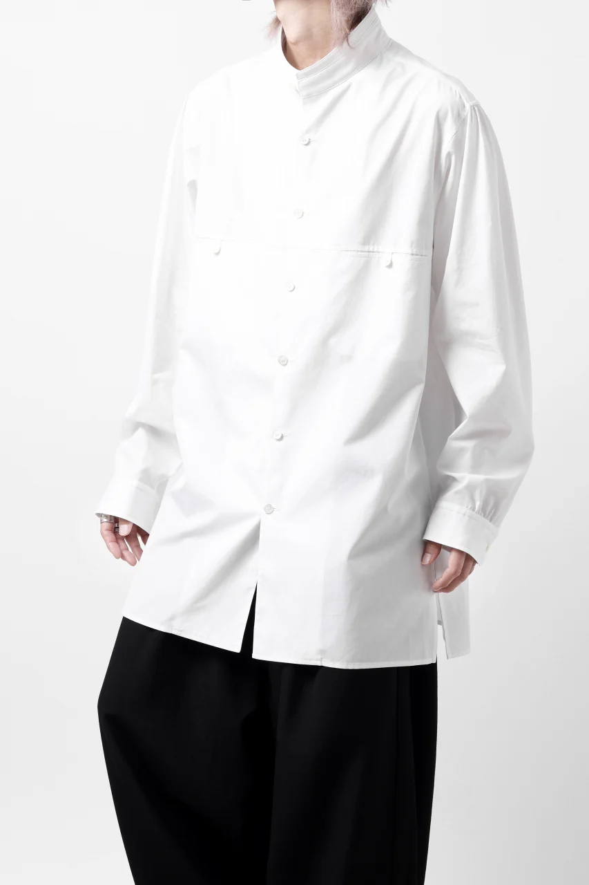 Y's for men CROSSED CHEST POCKET SHIRT / COTTON BROAD (WHITE) - Image 23