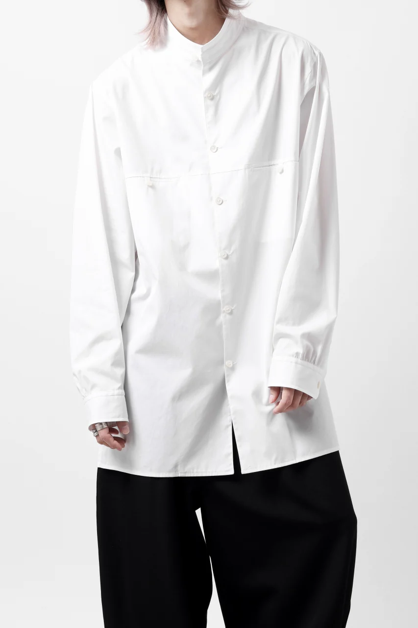 Y's for men CROSSED CHEST POCKET SHIRT / COTTON BROAD (WHITE) - Image 24