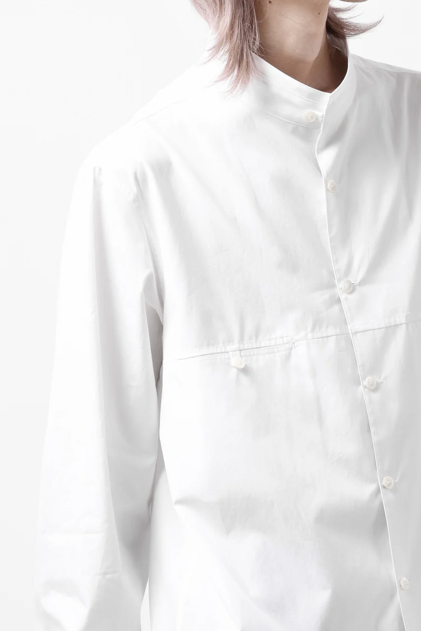 Y's for men CROSSED CHEST POCKET SHIRT / COTTON BROAD (WHITE) - Image 31