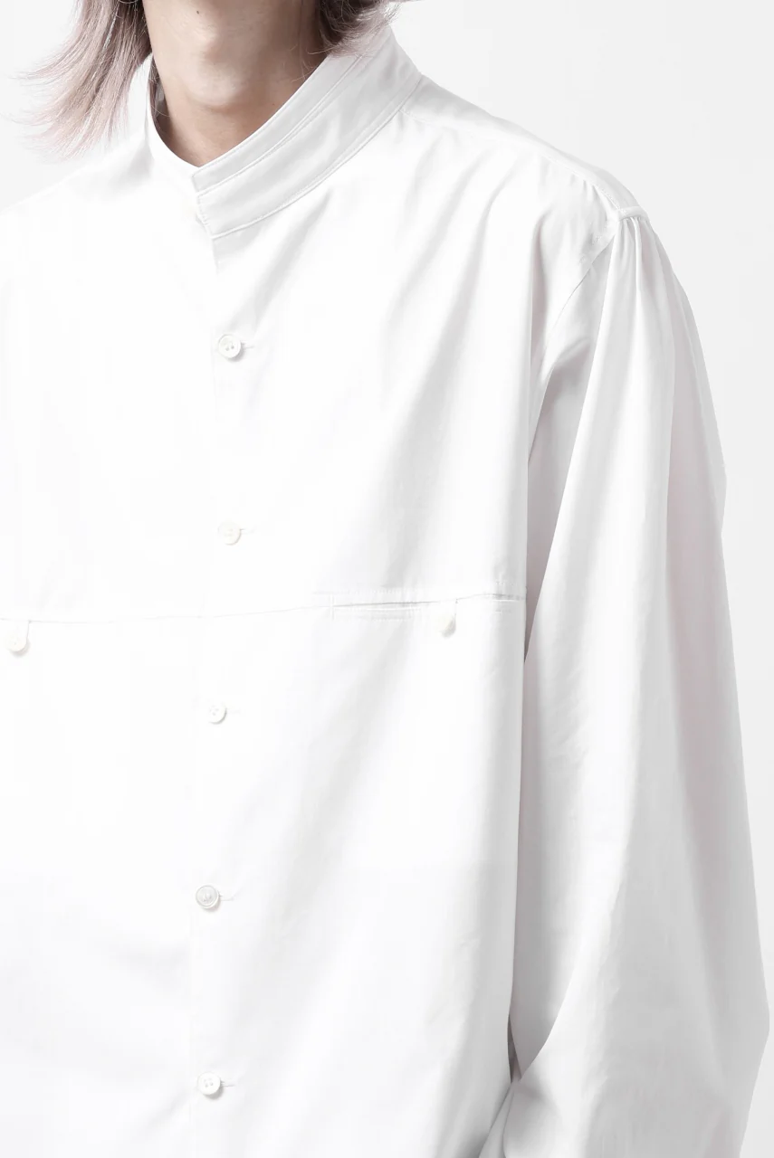 Y's for men CROSSED CHEST POCKET SHIRT / COTTON BROAD (WHITE) - Image 33
