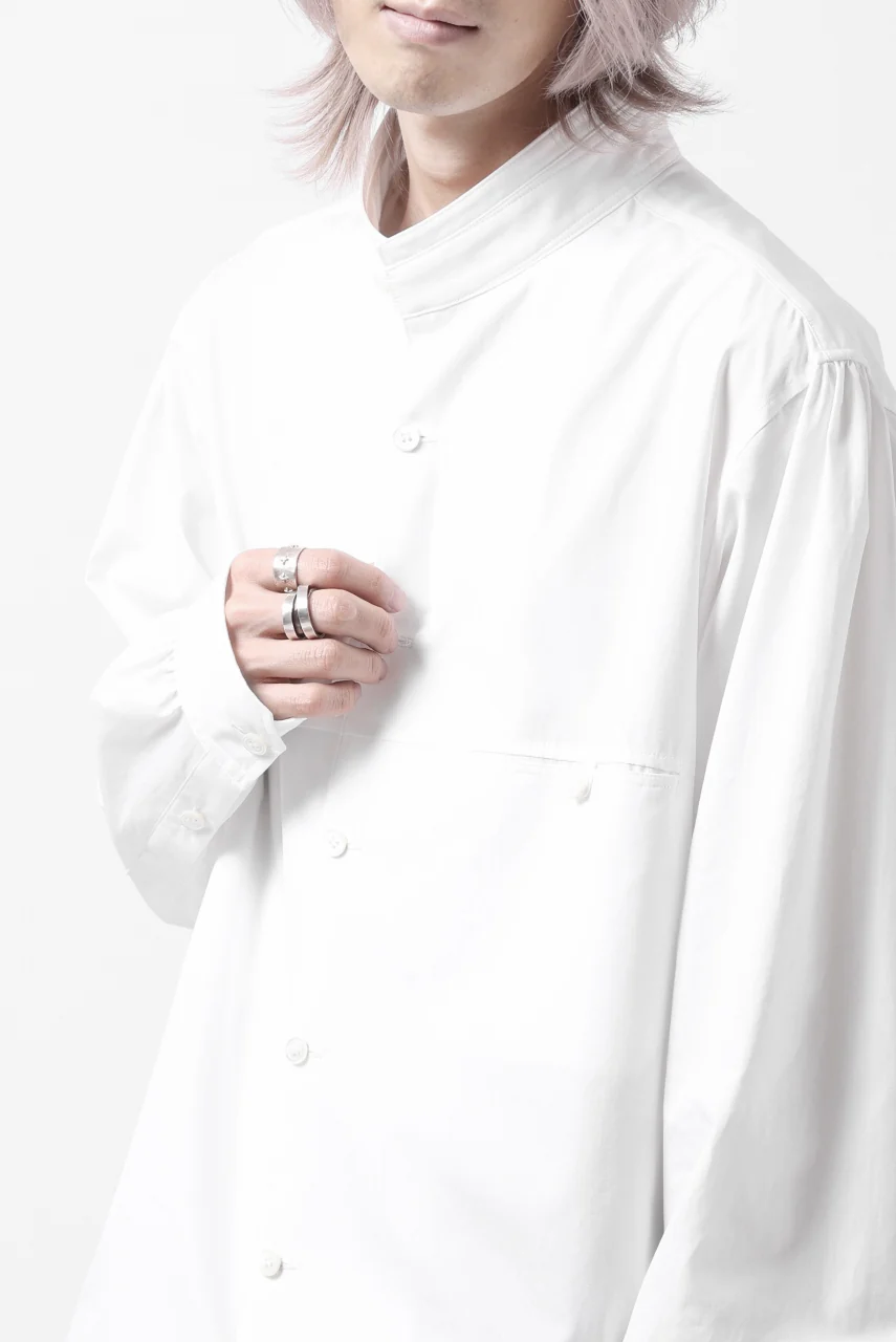 Y's for men CROSSED CHEST POCKET SHIRT / COTTON BROAD (WHITE) - Image 34