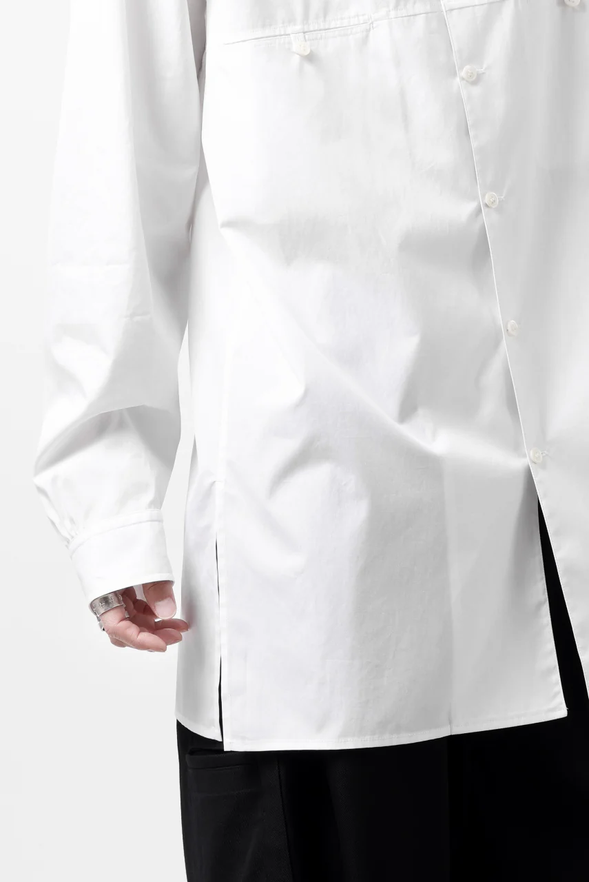 Y's for men CROSSED CHEST POCKET SHIRT / COTTON BROAD (WHITE) - Image 35