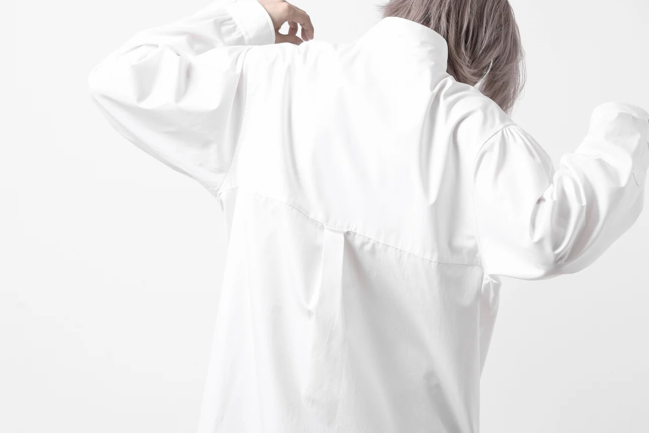 Y's for men CROSSED CHEST POCKET SHIRT / COTTON BROAD (WHITE) - Image 40