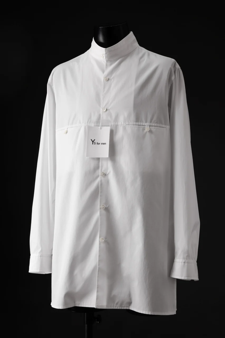 Y's for men CROSSED CHEST POCKET SHIRT / COTTON BROAD (WHITE) - Image 7