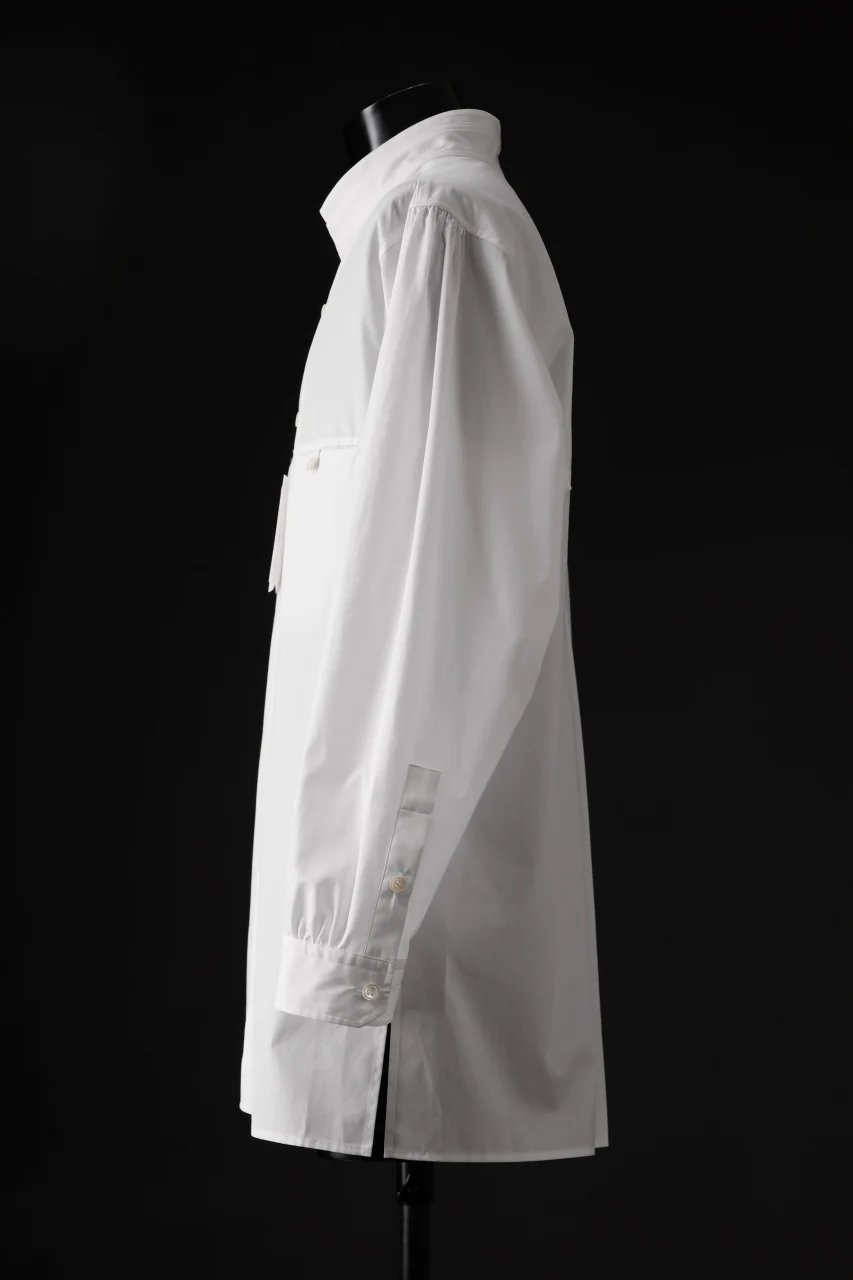 Y's for men CROSSED CHEST POCKET SHIRT / COTTON BROAD (WHITE) - Image 8