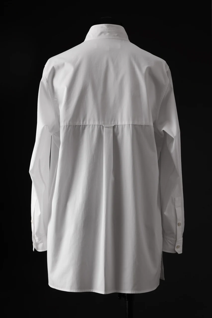 Y's for men CROSSED CHEST POCKET SHIRT / COTTON BROAD (WHITE) - Image 9
