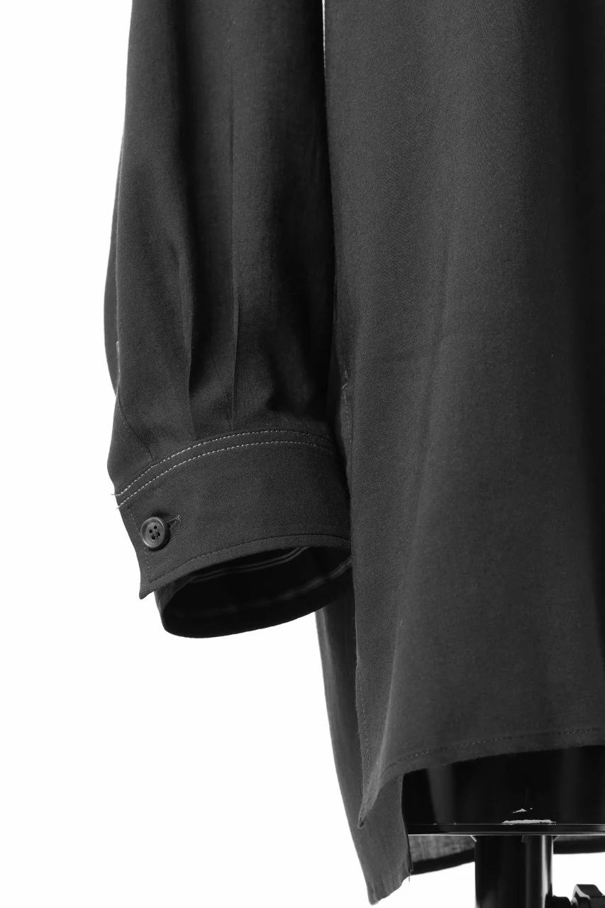 Y's for men DOUBLE STITCH SHIRT / CELLULOSE LAWN (BLACK) - Image 10