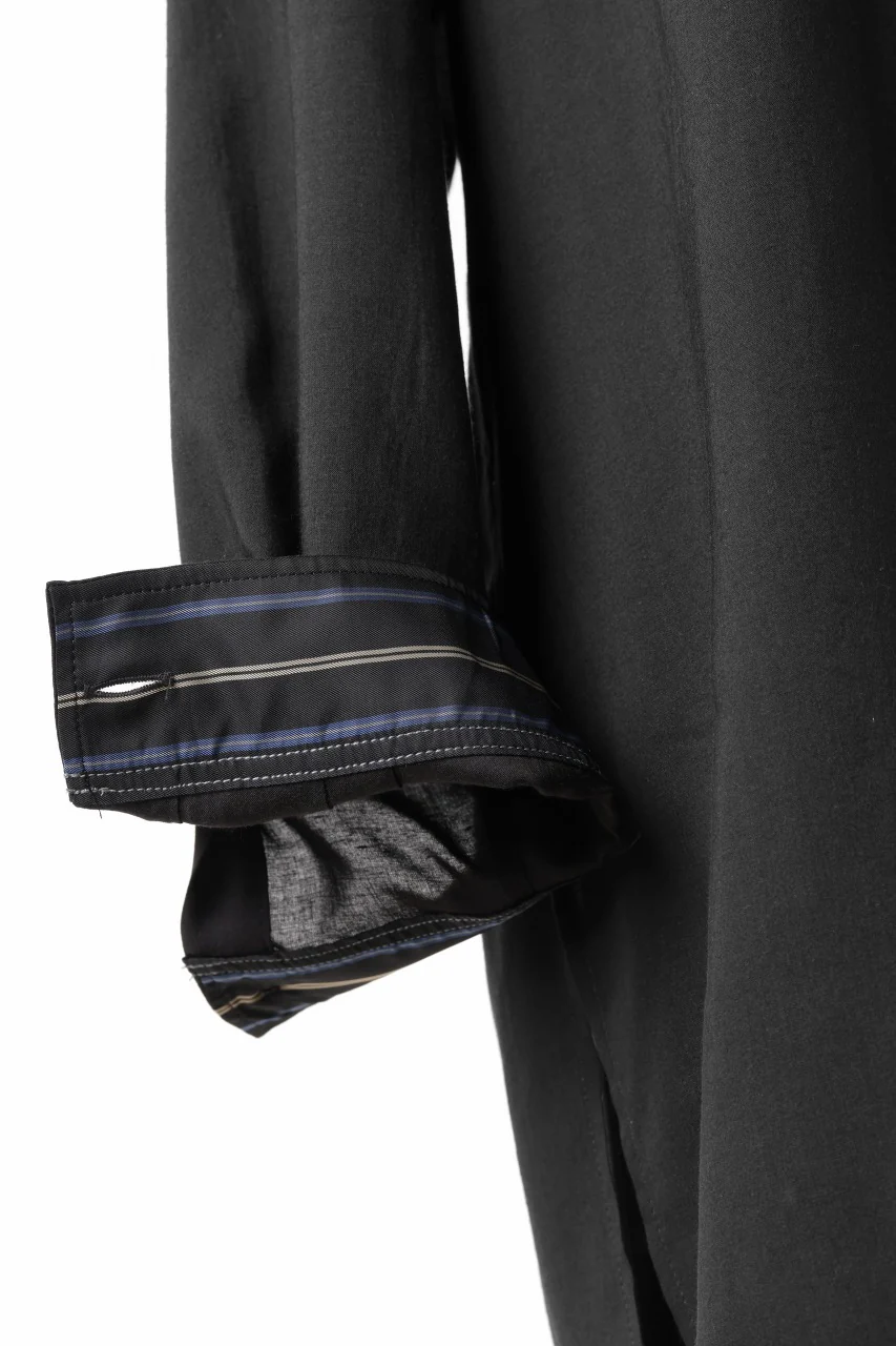 Y's for men DOUBLE STITCH SHIRT / CELLULOSE LAWN (BLACK) - Image 11