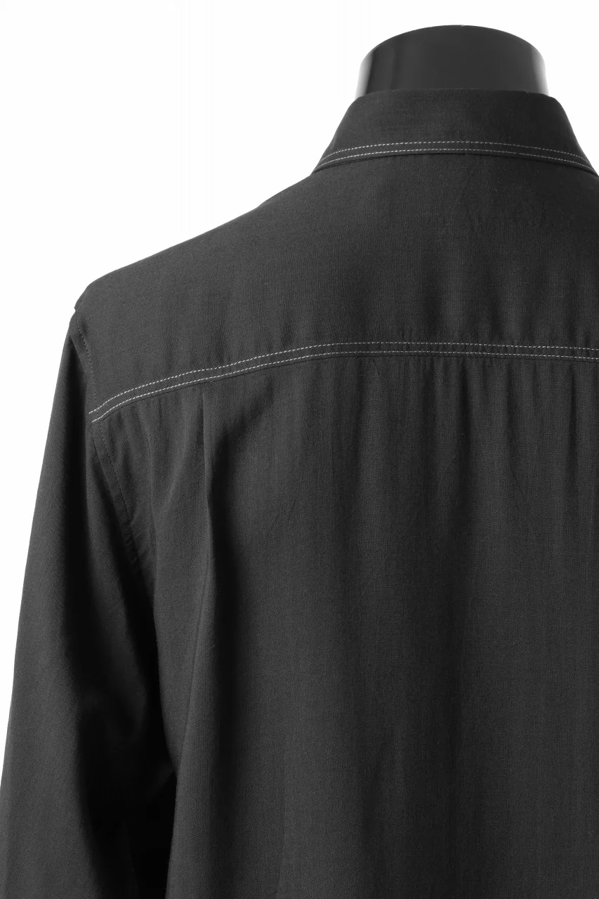 Y's for men DOUBLE STITCH SHIRT / CELLULOSE LAWN (BLACK) - Image 12