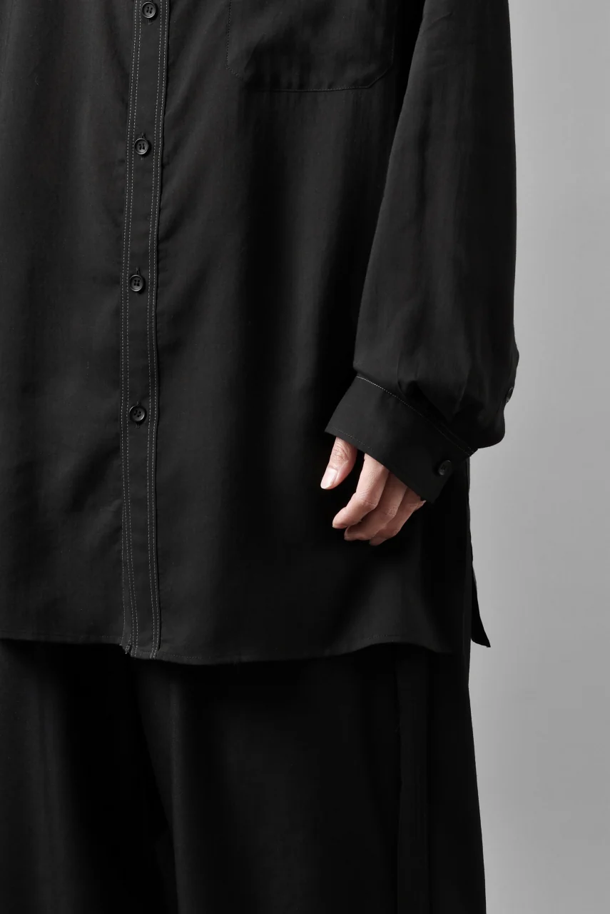 Y's for men DOUBLE STITCH SHIRT / CELLULOSE LAWN (BLACK) - Image 23