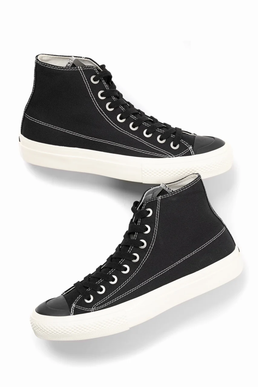 Y's for men HIGH TOP SNEAKER / COTTON CANVAS (BLACK x WHITE) - Image 11
