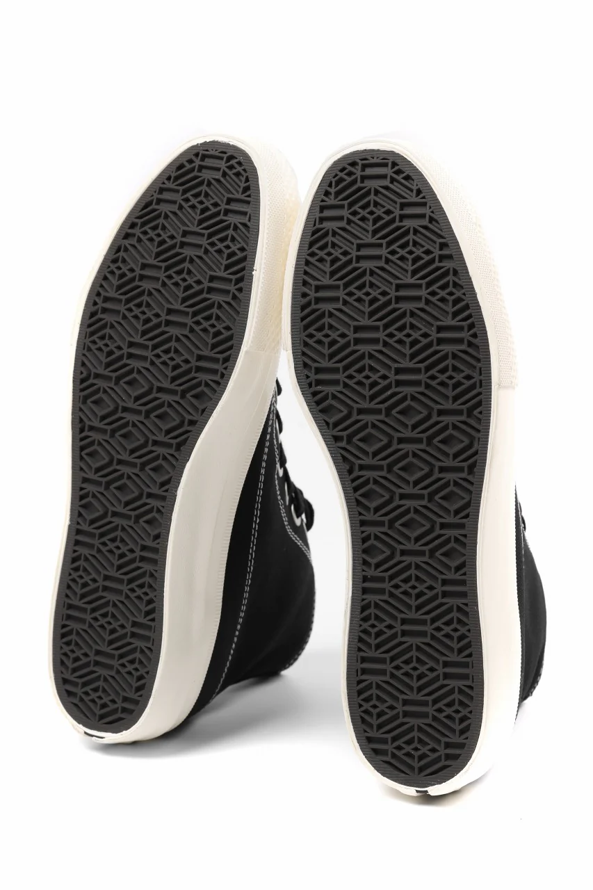 Y's for men HIGH TOP SNEAKER / COTTON CANVAS (BLACK x WHITE) - Image 12