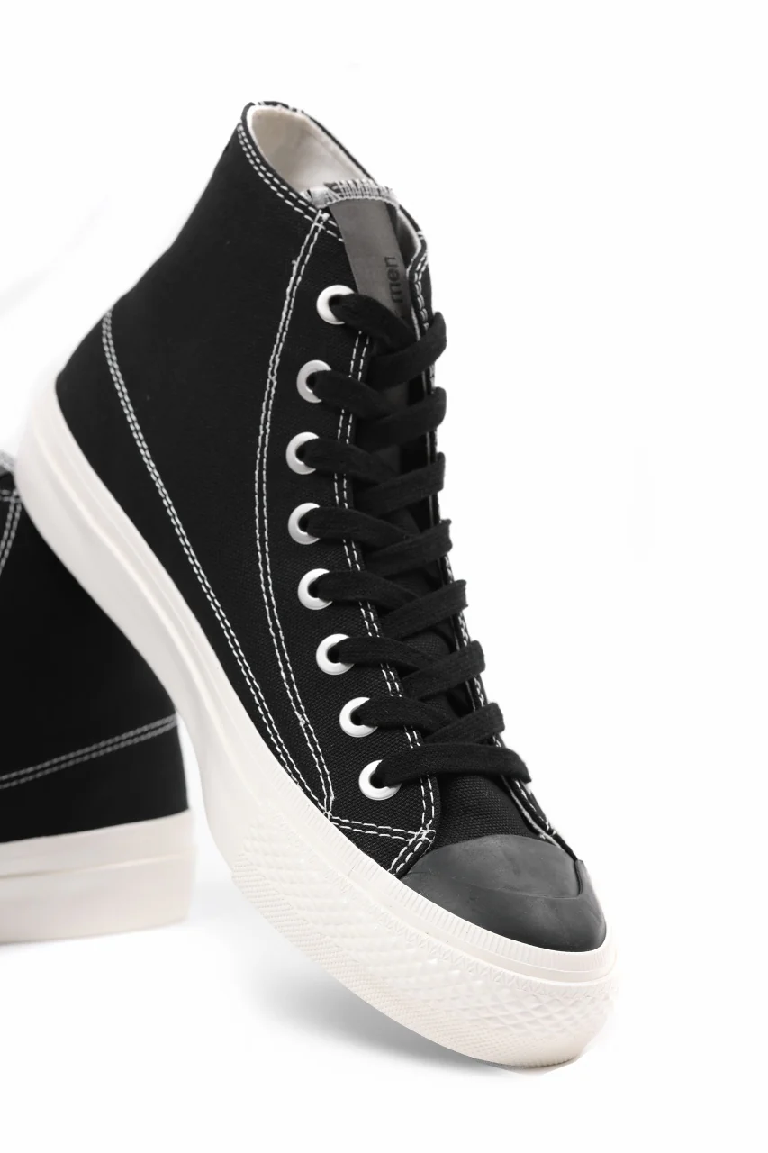 Y's for men HIGH TOP SNEAKER / COTTON CANVAS (BLACK x WHITE) - Image 15