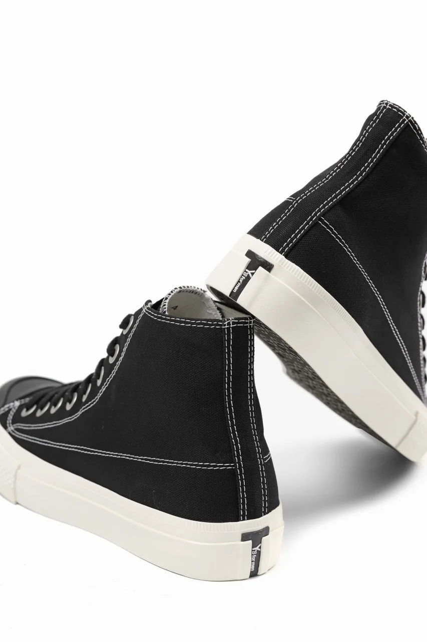 Y's for men HIGH TOP SNEAKER / COTTON CANVAS (BLACK x WHITE) - Image 17