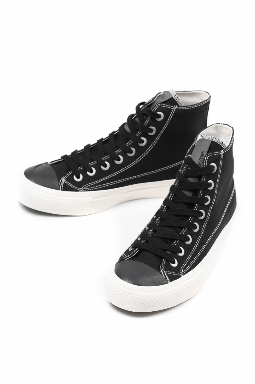 Y's for men HIGH TOP SNEAKER / COTTON CANVAS (BLACK x WHITE) - Image 3