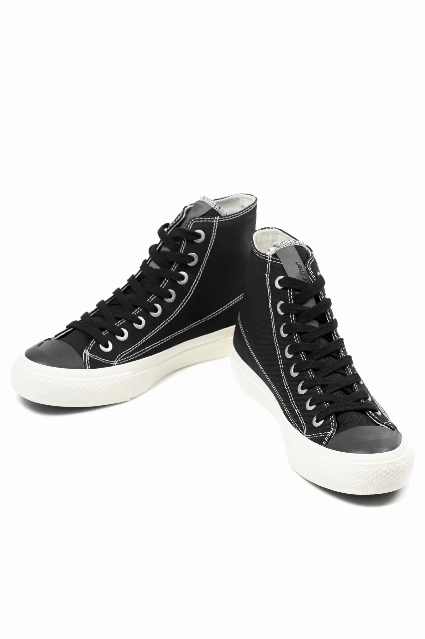 Y's for men HIGH TOP SNEAKER / COTTON CANVAS (BLACK x WHITE) - Image 4