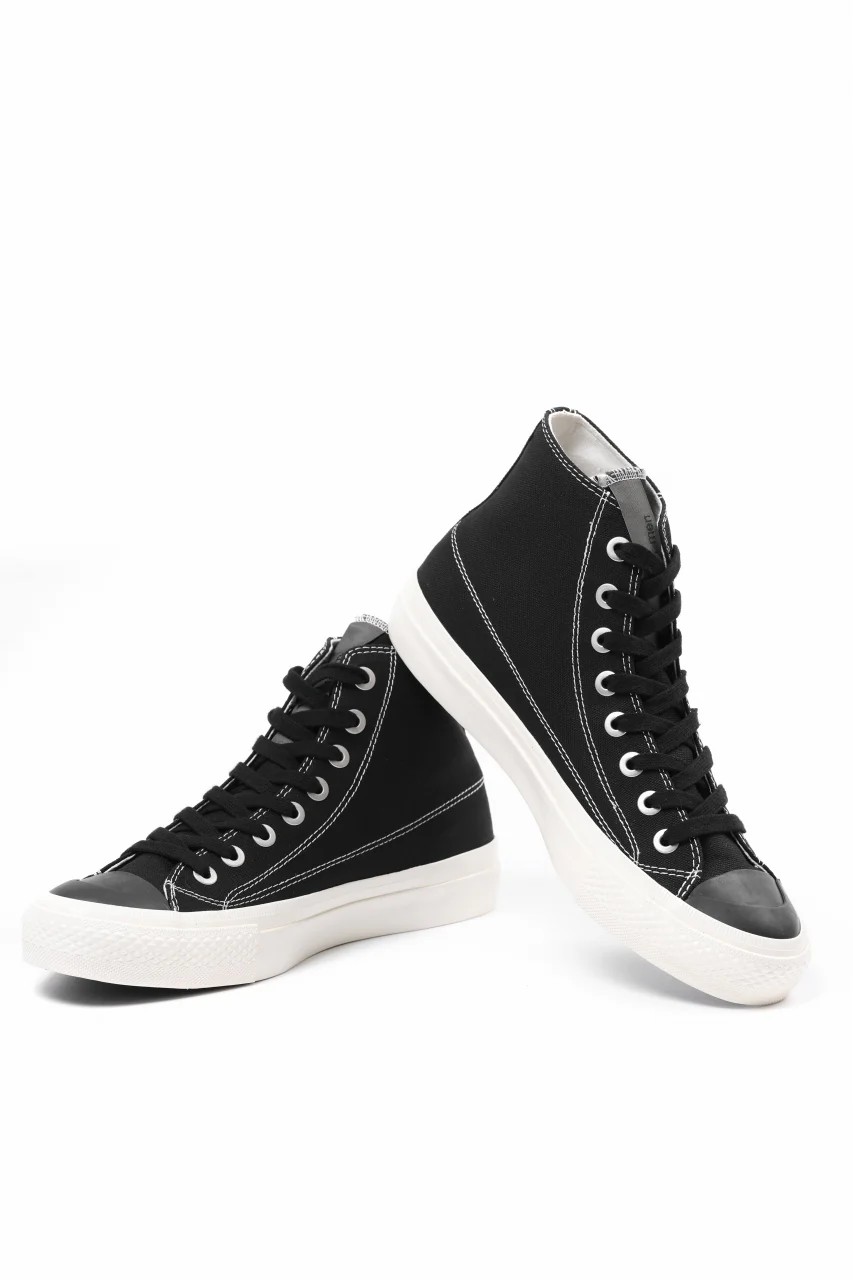 Y's for men HIGH TOP SNEAKER / COTTON CANVAS (BLACK x WHITE) - Image 5