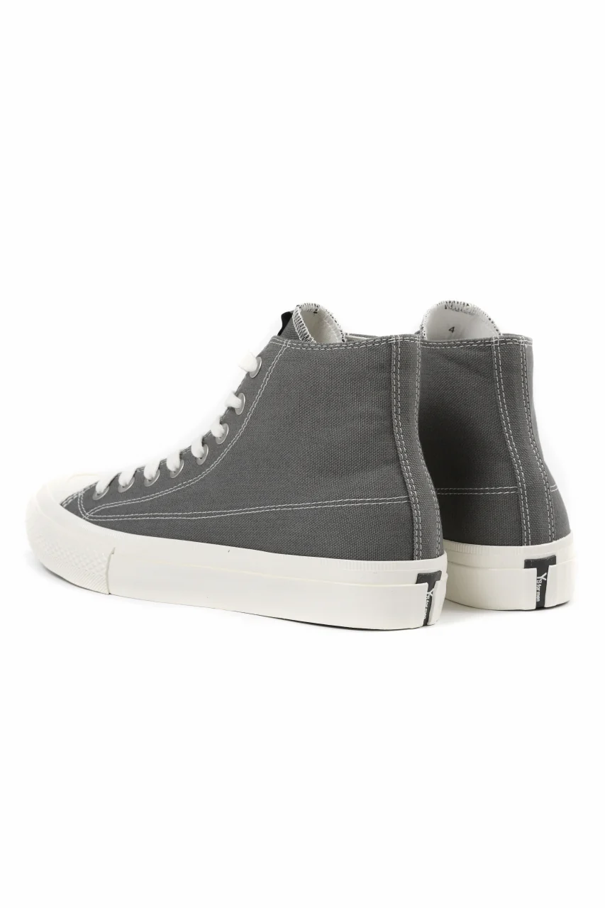 Y's for men HIGH TOP SNEAKER / COTTON CANVAS (GREY x WHITE) - Image 3