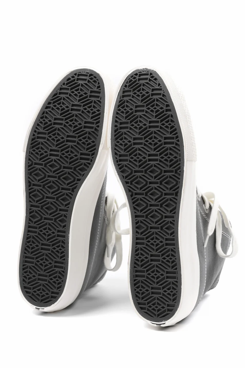 Y's for men HIGH TOP SNEAKER / COTTON CANVAS (GREY x WHITE) - Image 9