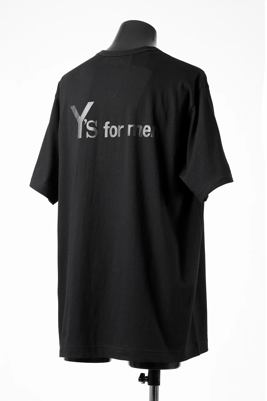 Y's for men LOGO BACK PRINT SHORT SLEEVE T-SHIRTS / 30/1 COMA COTTON (BLACK) - Image 2