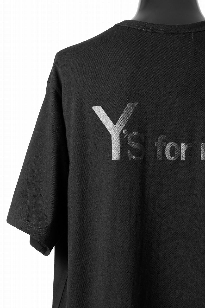 Y's for men LOGO BACK PRINT SHORT SLEEVE T-SHIRTS / 30/1 COMA COTTON (BLACK) - Image 5