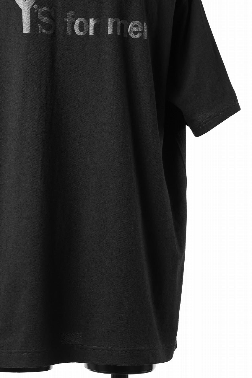 Y's for men LOGO BACK PRINT SHORT SLEEVE T-SHIRTS / 30/1 COMA COTTON (BLACK) - Image 7