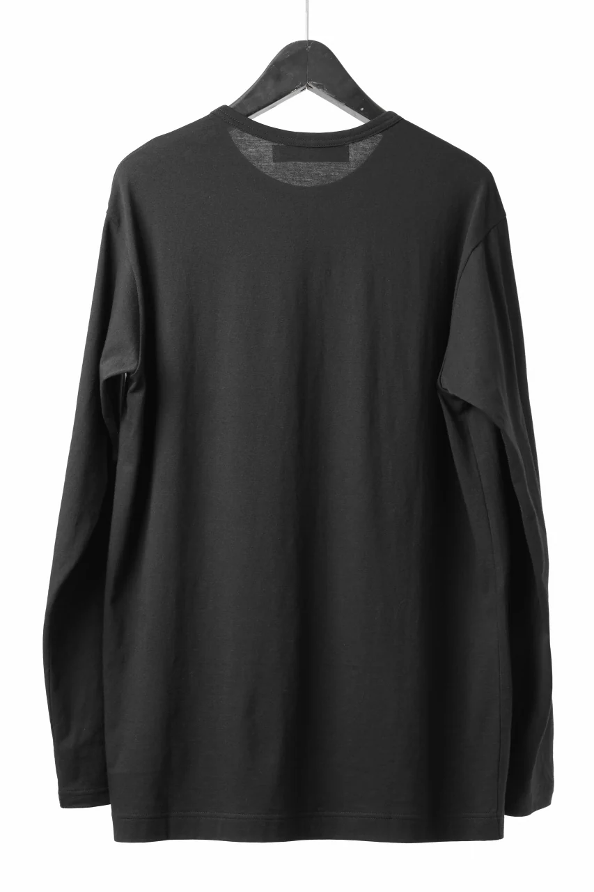 Y's for men LOGO PRINT LONG SLEEVE T-SHIRTS / 30/1 COMA COTTON (BLACK) - Image 13