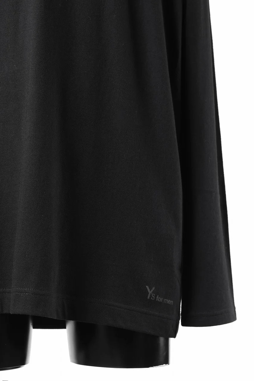 Y's for men LOGO PRINT LONG SLEEVE T-SHIRTS / 30/1 COMA COTTON (BLACK) - Image 6