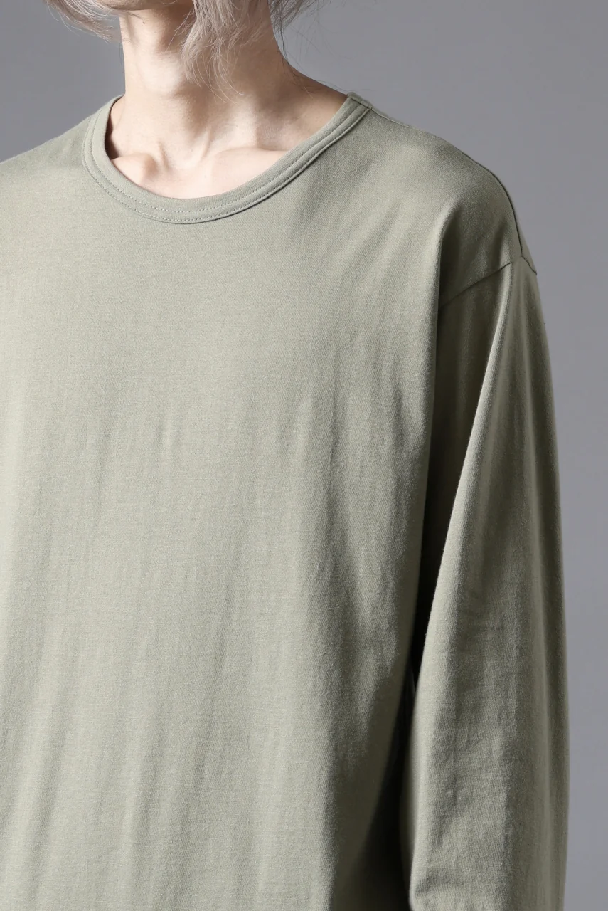 Y's for men LOGO PRINT LONG SLEEVE T-SHIRTS / 30/1 COMA COTTON (KHAKI) - Image 20