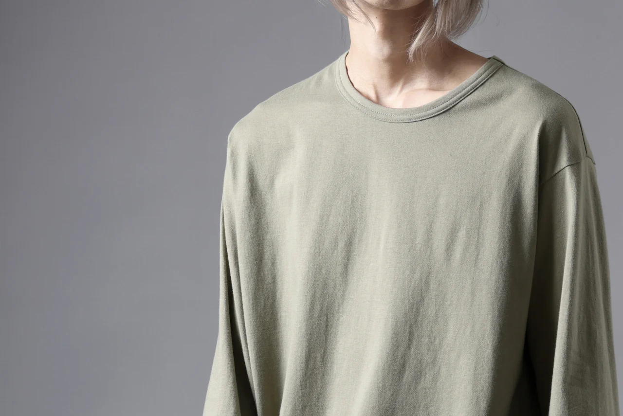 Y's for men LOGO PRINT LONG SLEEVE T-SHIRTS / 30/1 COMA COTTON (KHAKI) - Image 26