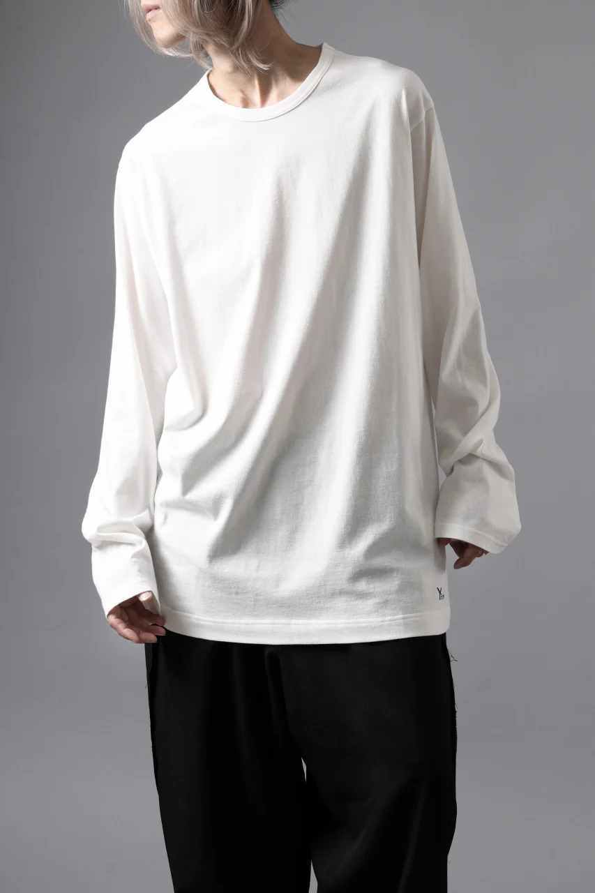 Y's for men LOGO PRINT LONG SLEEVE T-SHIRTS / 30/1 COMA COTTON (OFF WHITE) - Image 2