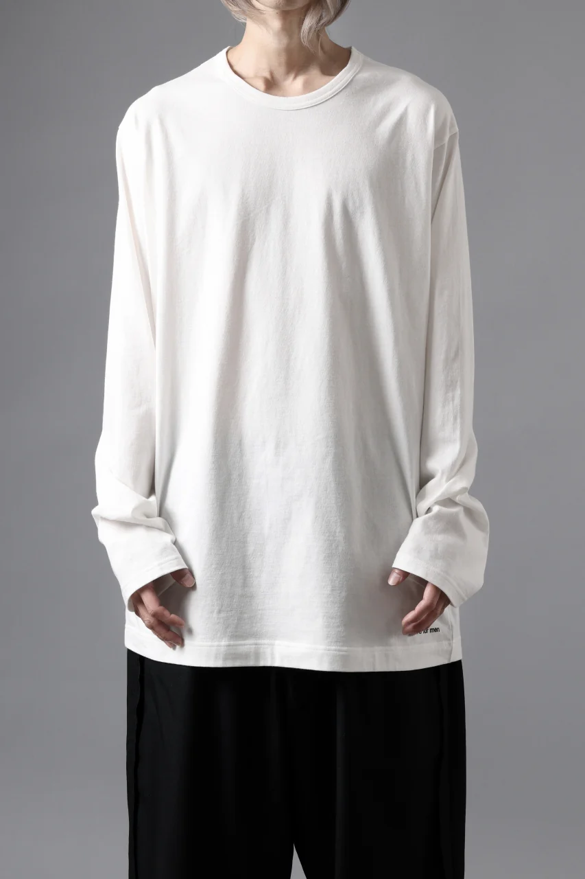 Y's for men LOGO PRINT LONG SLEEVE T-SHIRTS / 30/1 COMA COTTON (OFF WHITE) - Image 3