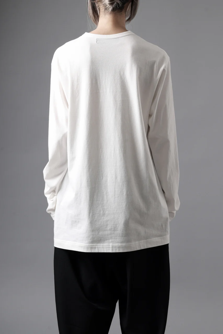 Y's for men LOGO PRINT LONG SLEEVE T-SHIRTS / 30/1 COMA COTTON (OFF WHITE) - Image 5