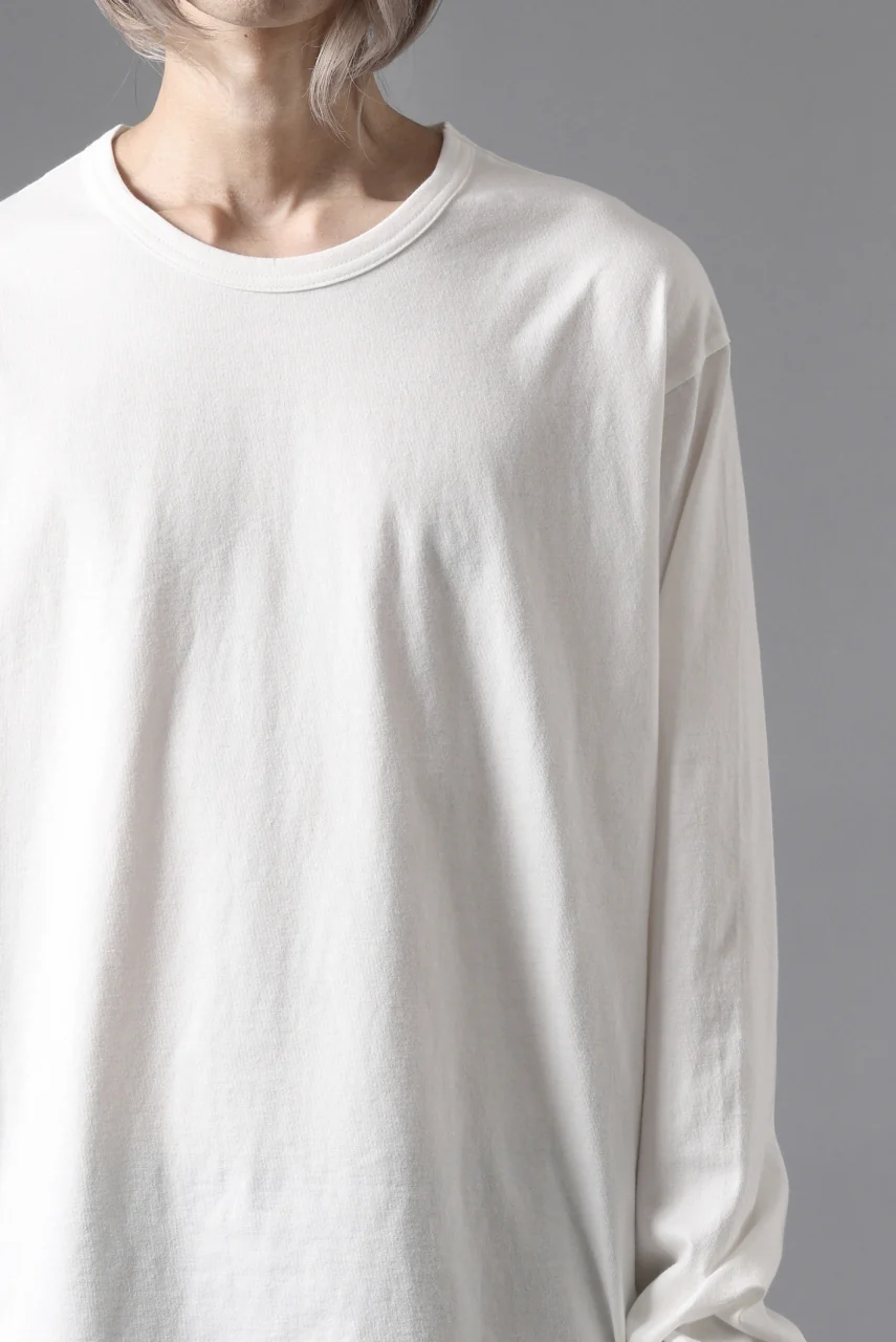 Y's for men LOGO PRINT LONG SLEEVE T-SHIRTS / 30/1 COMA COTTON (OFF WHITE) - Image 10