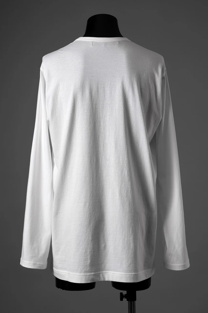 Y's for men LOGO PRINT LONG SLEEVE T-SHIRTS / 30/1 COMA COTTON (WHITE) - Image 4