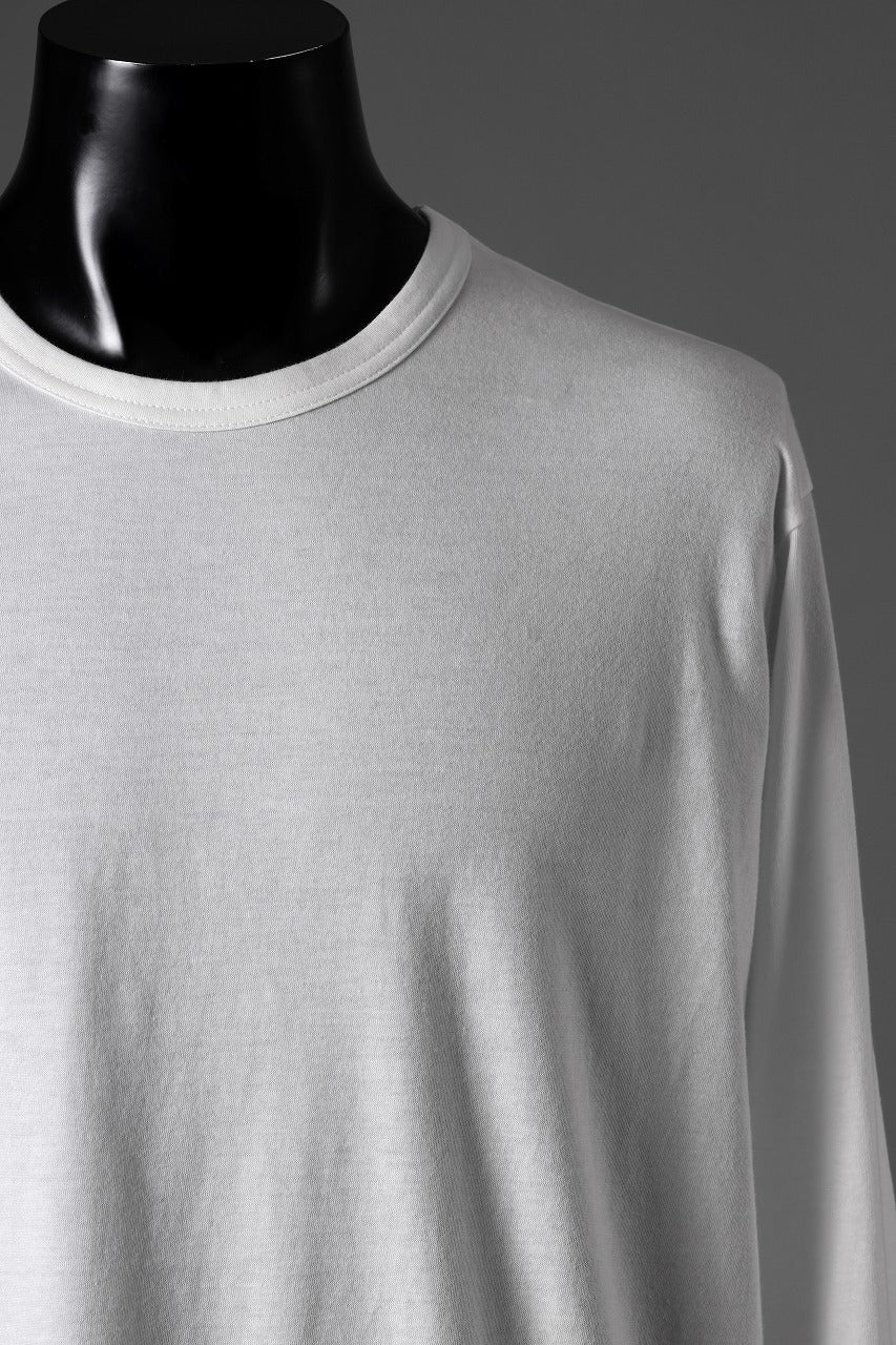 Y's for men LOGO PRINT LONG SLEEVE T-SHIRTS / 30/1 COMA COTTON (WHITE) - Image 6