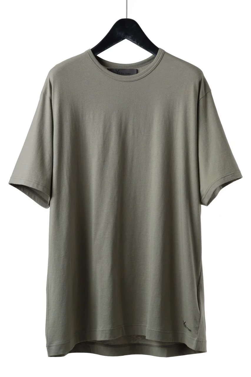 Y's for men LOGO PRINT SHORT SLEEVE T-SHIRTS / 30/1 COMA COTTON (KHAKI)