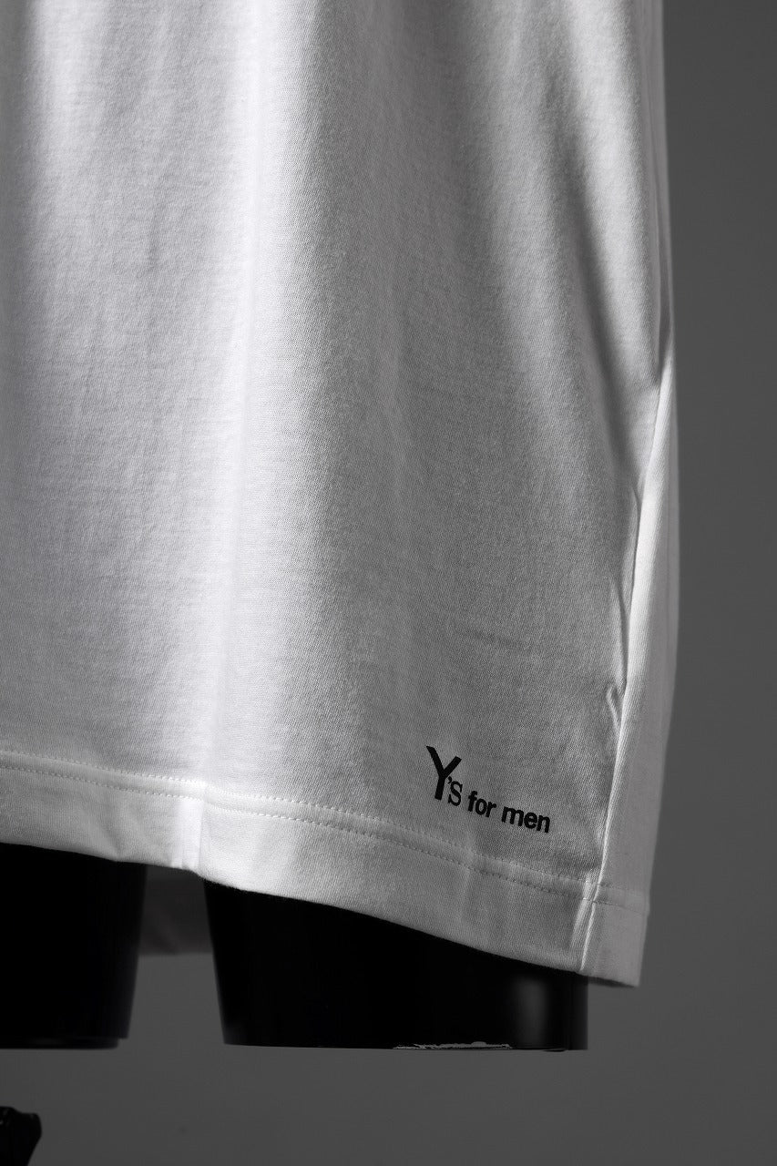 Y's for men LOGO PRINT SHORT SLEEVE T-SHIRTS / 30/1 COMA COTTON (WHITE) - Image 8