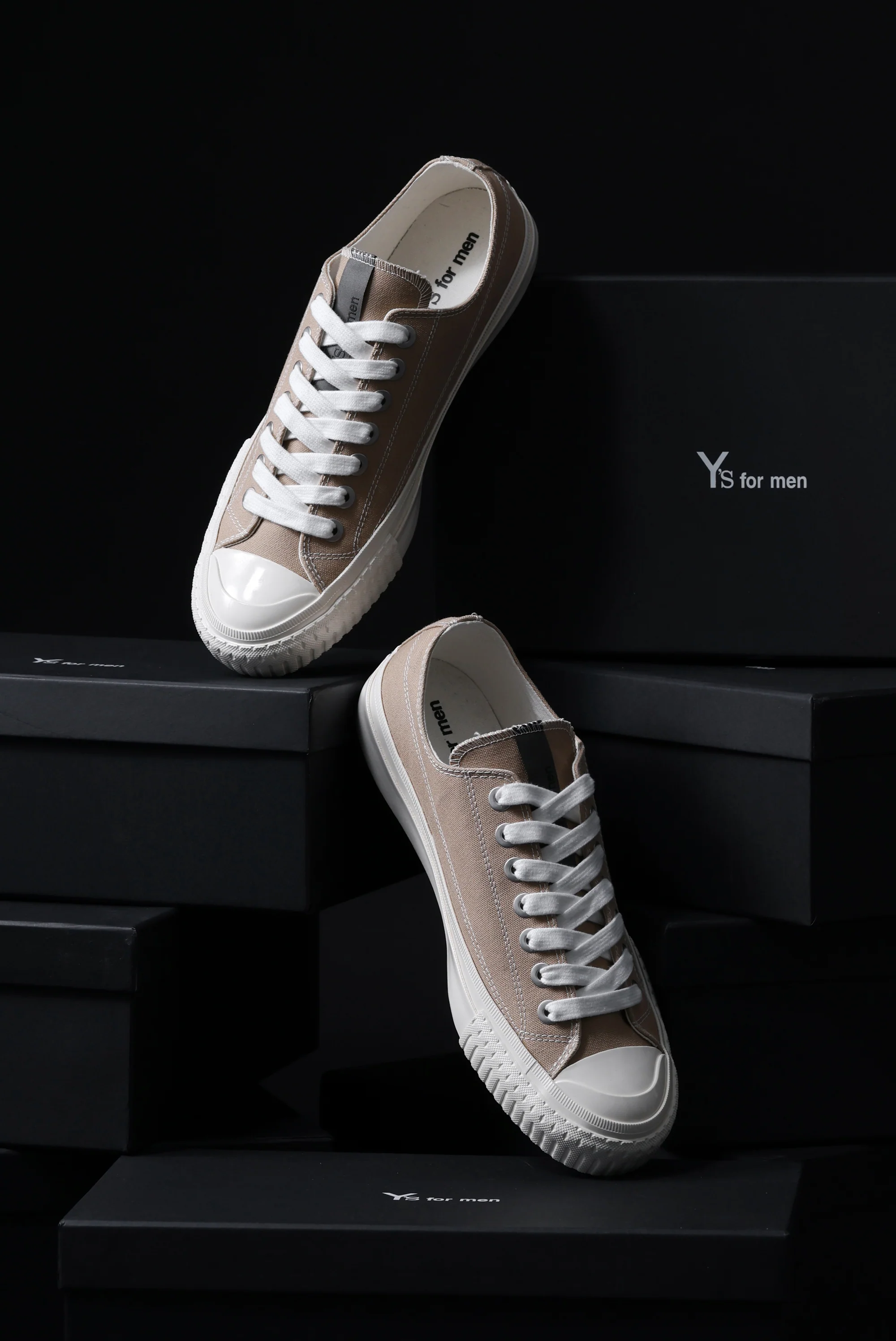 Y's for men LOW TOP SNEAKER / COTTON CANVAS (BEIGE) - Image 16