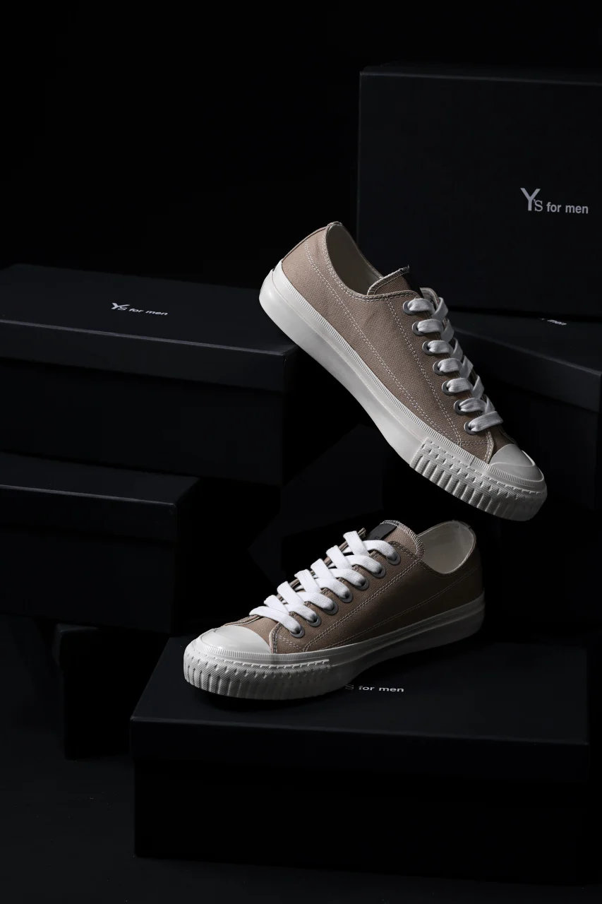 Y's for men LOW TOP SNEAKER / COTTON CANVAS (BEIGE) - Image 17