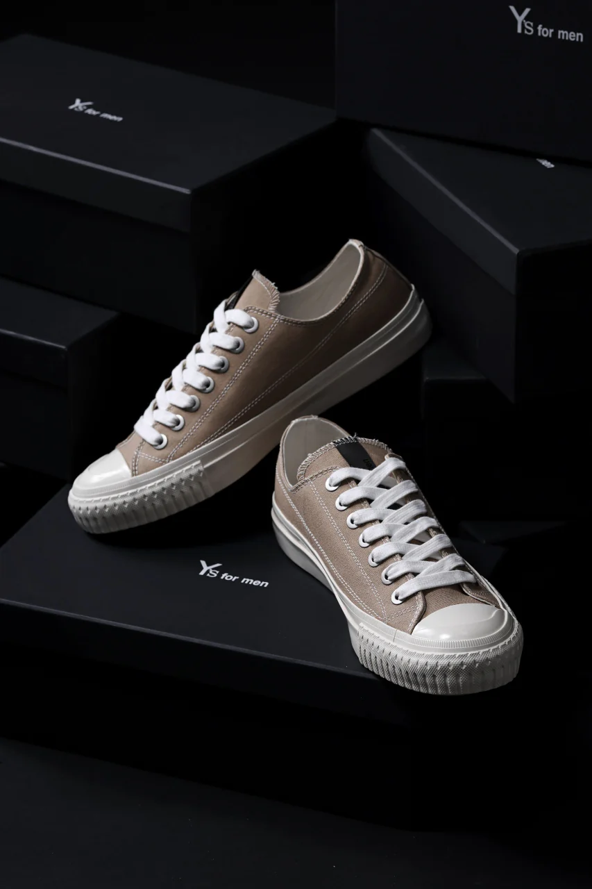 Y's for men LOW TOP SNEAKER / COTTON CANVAS (BEIGE) - Image 18