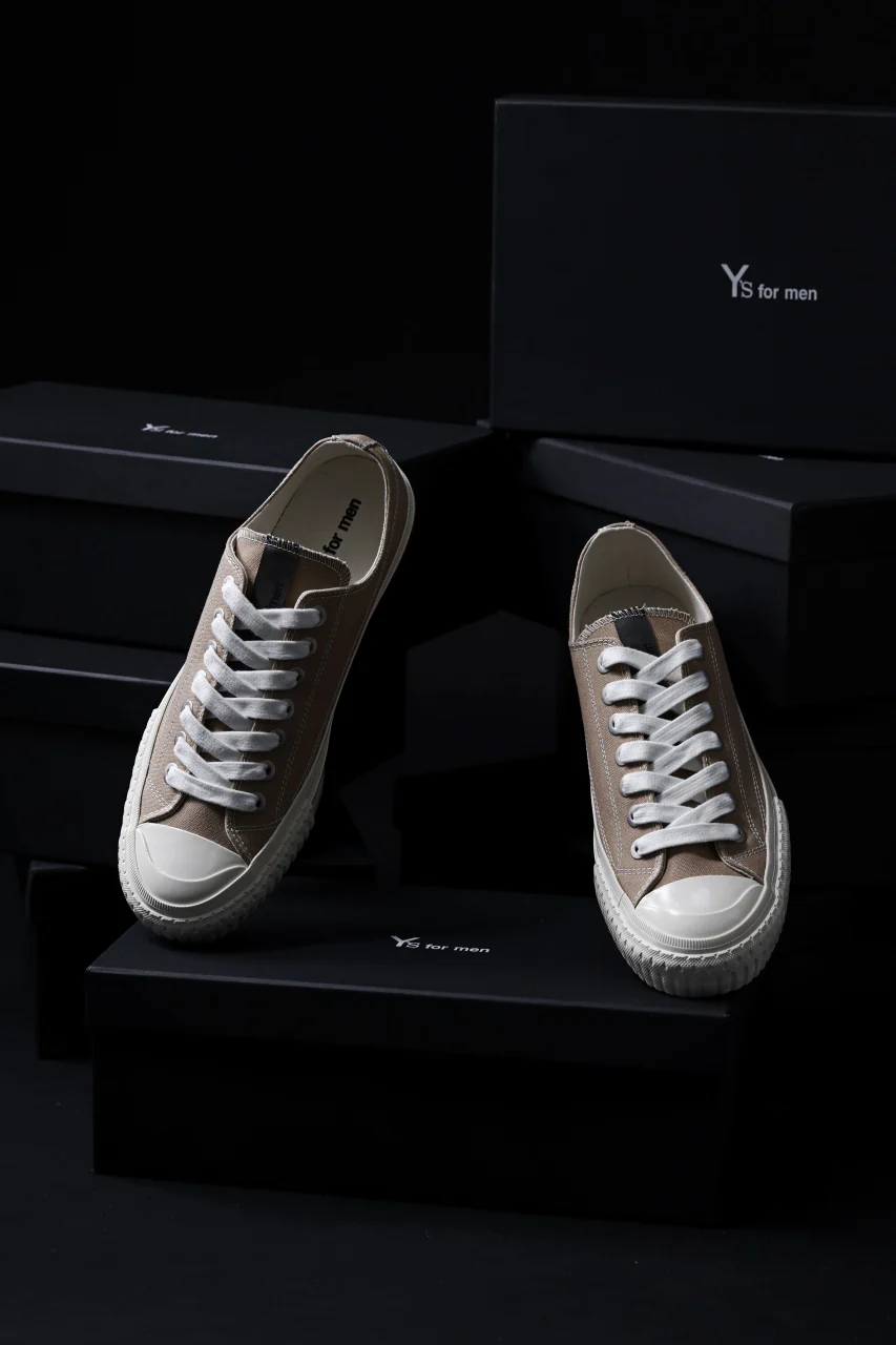 Y's for men LOW TOP SNEAKER / COTTON CANVAS (BEIGE) - Image 20
