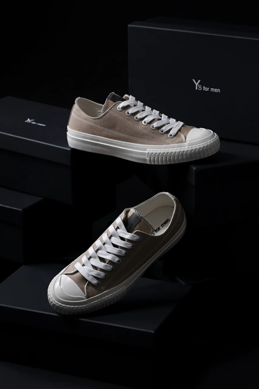 Y's for men LOW TOP SNEAKER / COTTON CANVAS (BEIGE) - Image 22