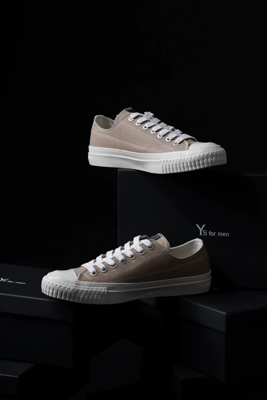 Y's for men LOW TOP SNEAKER / COTTON CANVAS (BEIGE) - Image 23