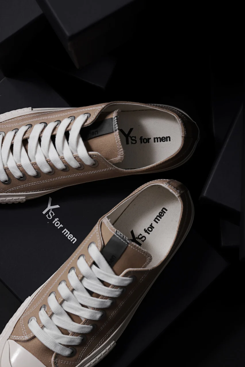 Y's for men LOW TOP SNEAKER / COTTON CANVAS (BEIGE) - Image 30