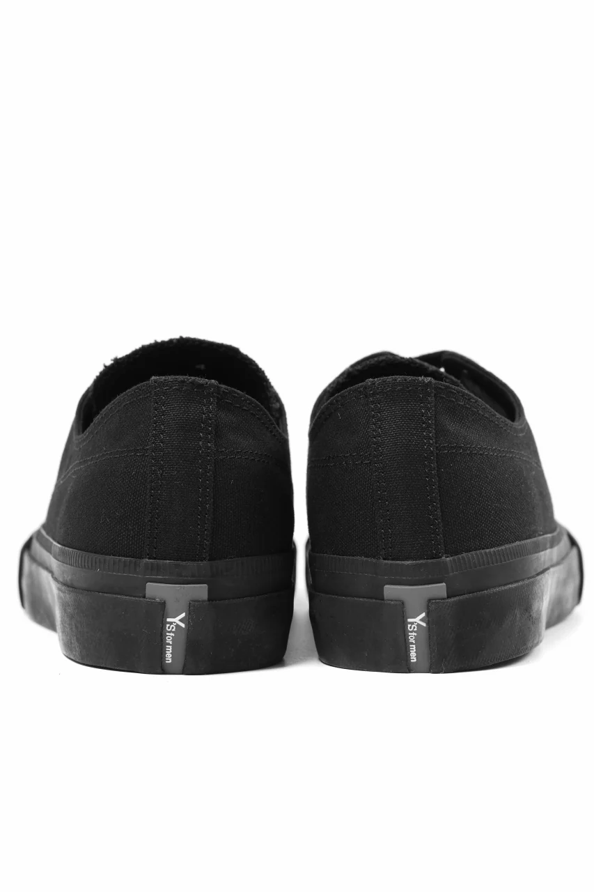 Y's for men LOW TOP SNEAKER / COTTON CANVAS (BLACK) - Image 7